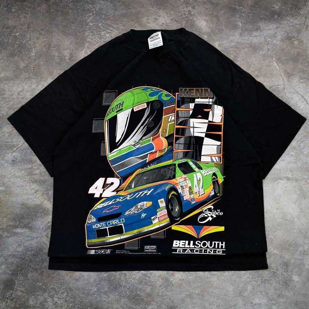 Vintage Kenny Irving Nascar Double Sided Graphic Tee Men's Size XL 90s Y2K VTG